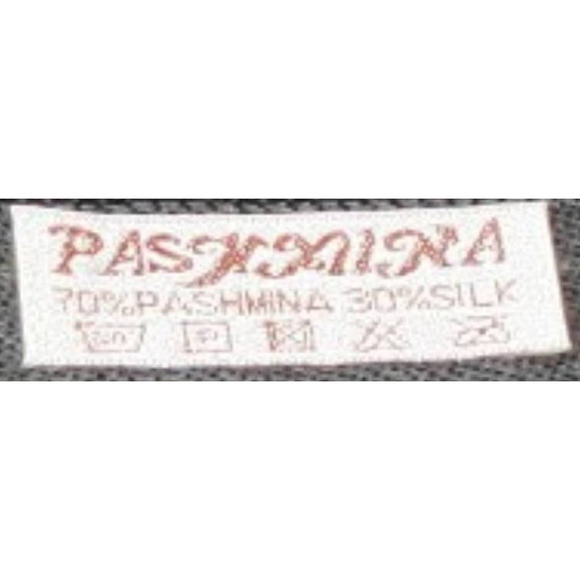 NWT Pashmina Silk Peace Sign Boho Scarf Shawl Wrap Teal Aqua Blue - Picture 3 of 3